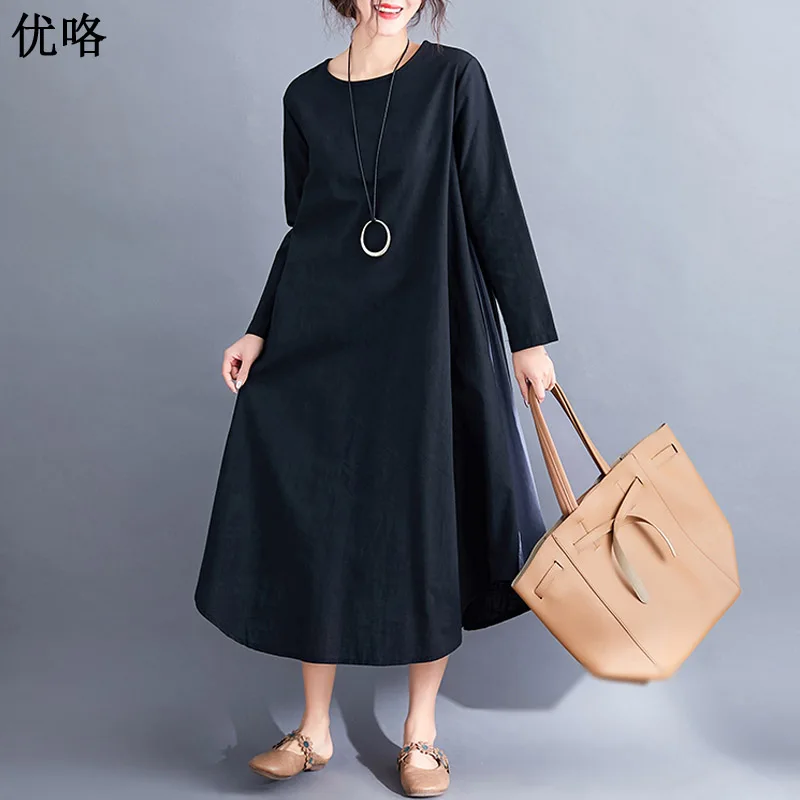 Women Plus Size Cotton Linen Spring Dress Female Vintage Patchwork Dress Ruffle Hem Oversize Casual Loose Maxi Dresses 2019 New
Women Plus Size Cotton Linen Spring Dress Female Vintage Patchwork Dress Ruffle Hem Oversize Casual Loose Maxi Dresses 2019 New