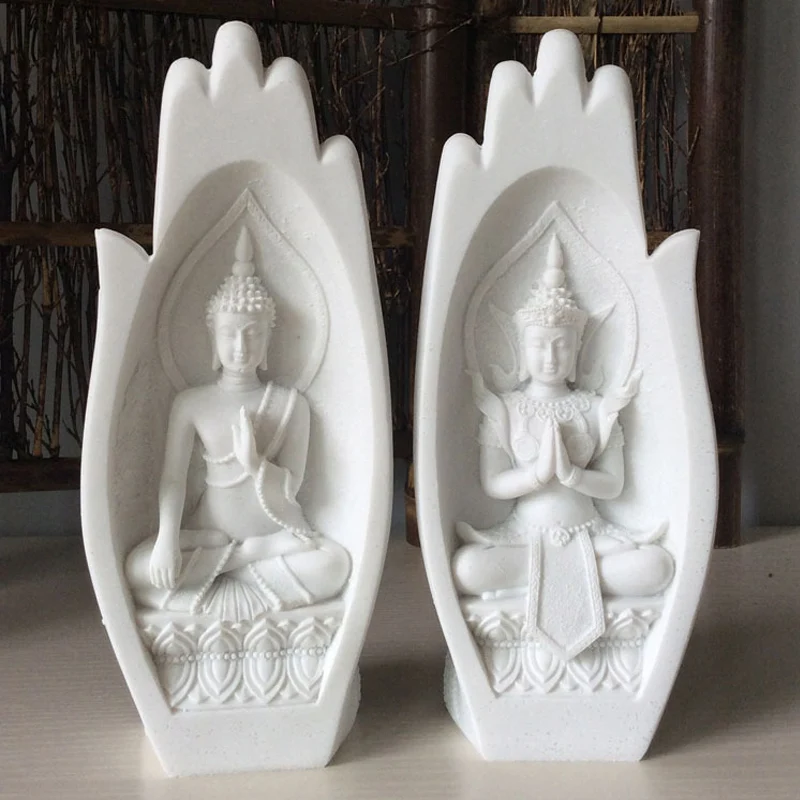 2pcs/set Sandstone Palm Buddha Statue Living Room Decoration Buddha Sculptures Northern Europe Home Decor budha Figurines
2pcs/set Sandstone Palm Buddha Statue Living Room Decoration Buddha Sculptures Northern Europe Home Decor budha Figurines