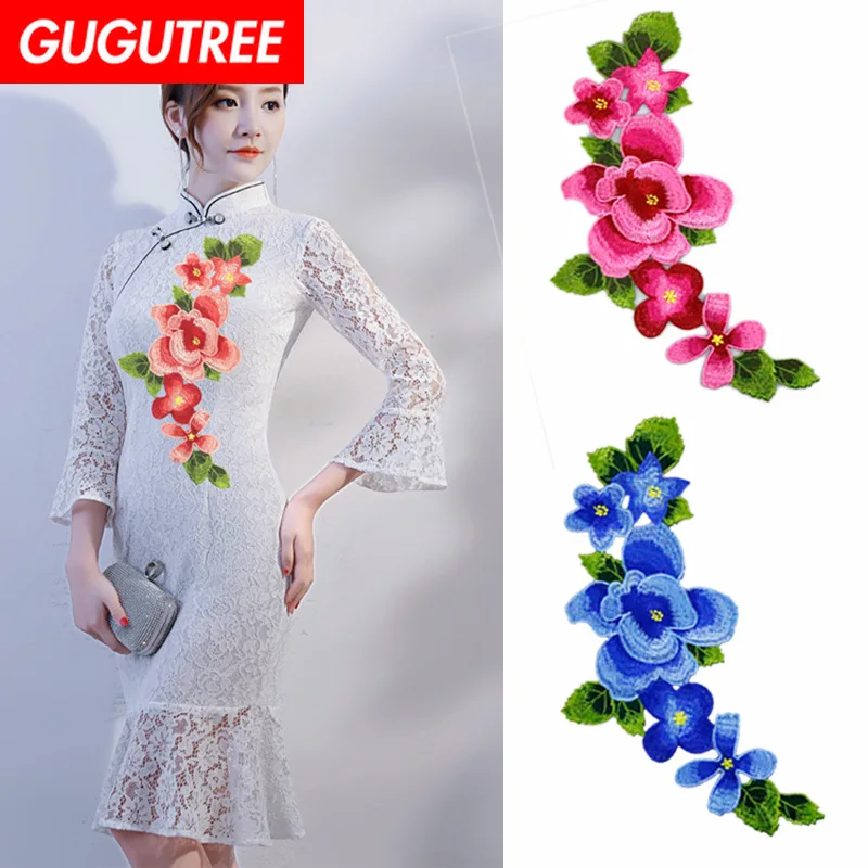 GUGUTREE embroidery big peony patches flower patches badges applique patches for clothing XC-102
GUGUTREE embroidery big peony patches flower patches badges applique patches for clothing XC-102
