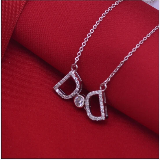 925 sterling silver double D pendant necklace 16+2inch chains women necklace for Christmas gift,
925 sterling silver double D pendant necklace 16+2inch chains women necklace for Christmas gift,
