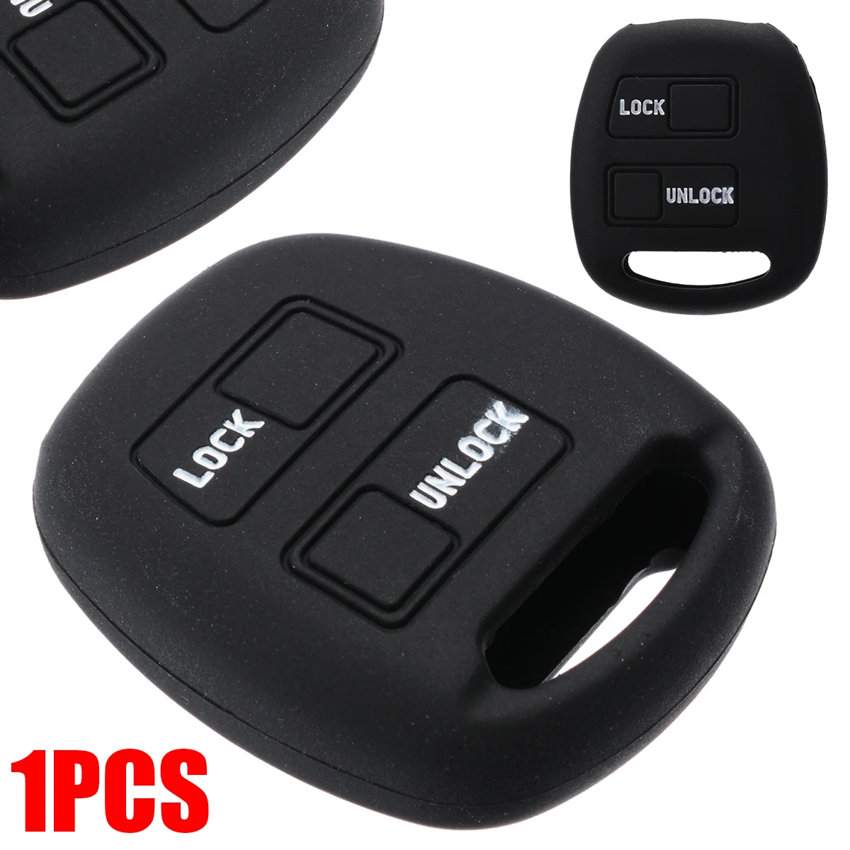 Funda de silicona para la mando de 3 botones para el Land Cruiser en negro Cover