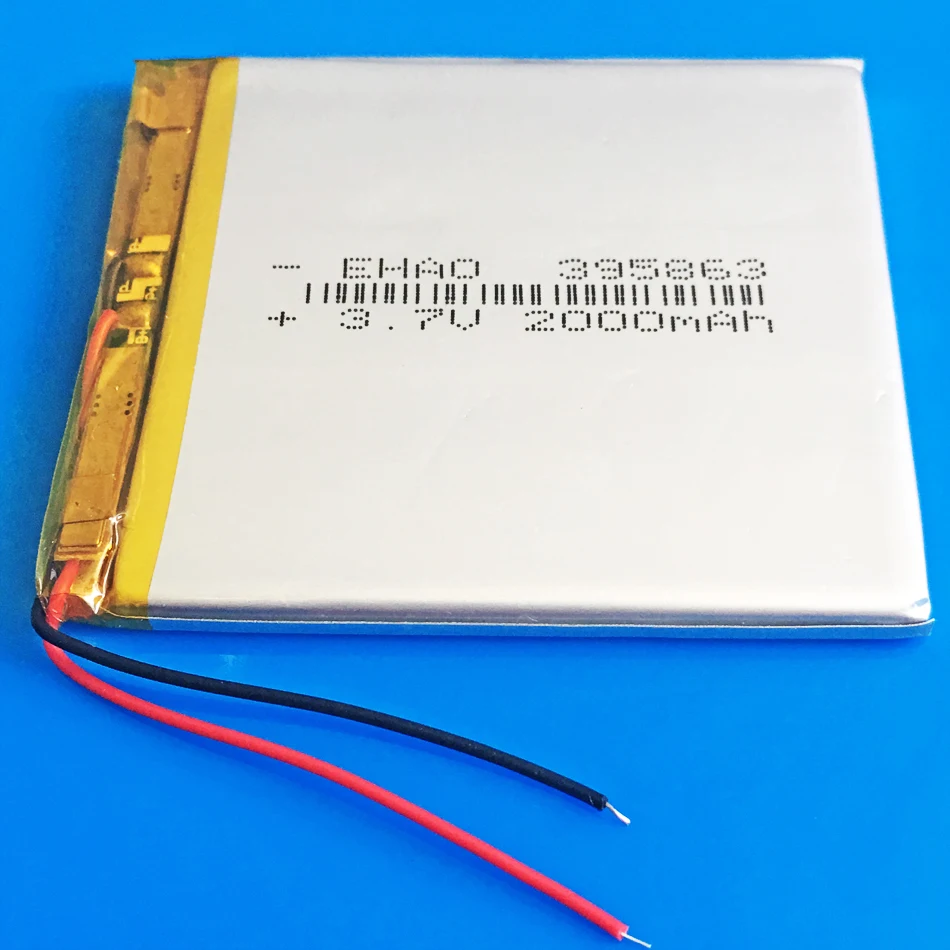 3.7V 2000mAh lipo polymer lithium Rechargeable battery 395863 for MP3 GPS navigator speaker DVD power bank Tablet PC Laptop
3.7V 2000mAh lipo polymer lithium Rechargeable battery 395863 for MP3 GPS navigator speaker DVD power bank Tablet PC Laptop