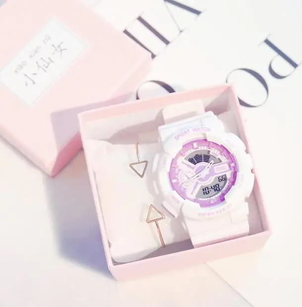With Gift Box Multifunction Electronic Sport Watch Woman Waterproof Silicone Student Wristwatches LED Dial Clock Montre Femme
With Gift Box Multifunction Electronic Sport Watch Woman Waterproof Silicone Student Wristwatches LED Dial Clock Montre Femme