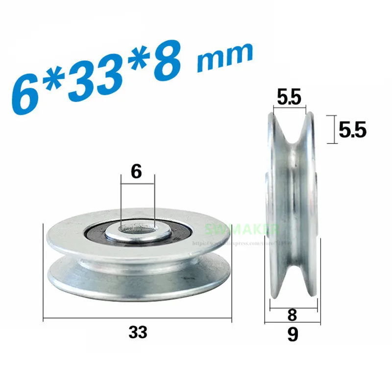6*33*8mm V groove, steel wire over line lifting wheel guide wheel, metal pulley bearing, mechanical rolling wheel
6*33*8mm V groove, steel wire over line lifting wheel guide wheel, metal pulley bearing, mechanical rolling wheel