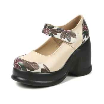 Ethnic Style Autumn Women Shoes Platform Wedge Pumps Genuine Leather Round Toes Women High Heel Shoes
Ethnic Style Autumn Women Shoes Platform Wedge Pumps Genuine Leather Round Toes Women High Heel Shoes
