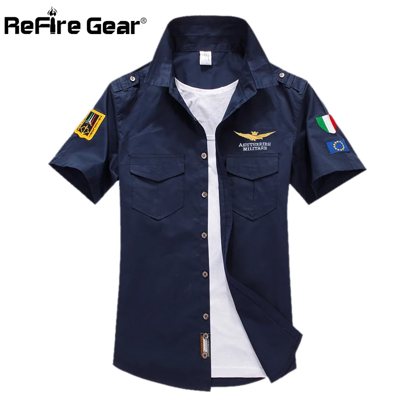 Men's Military Air Force Pilot Shirt Casual Cotton Embroidery Short Tactical Shirts Man Airborne Flight Navy Blue Army Shirt
Men's Military Air Force Pilot Shirt Casual Cotton Embroidery Short Tactical Shirts Man Airborne Flight Navy Blue Army Shirt