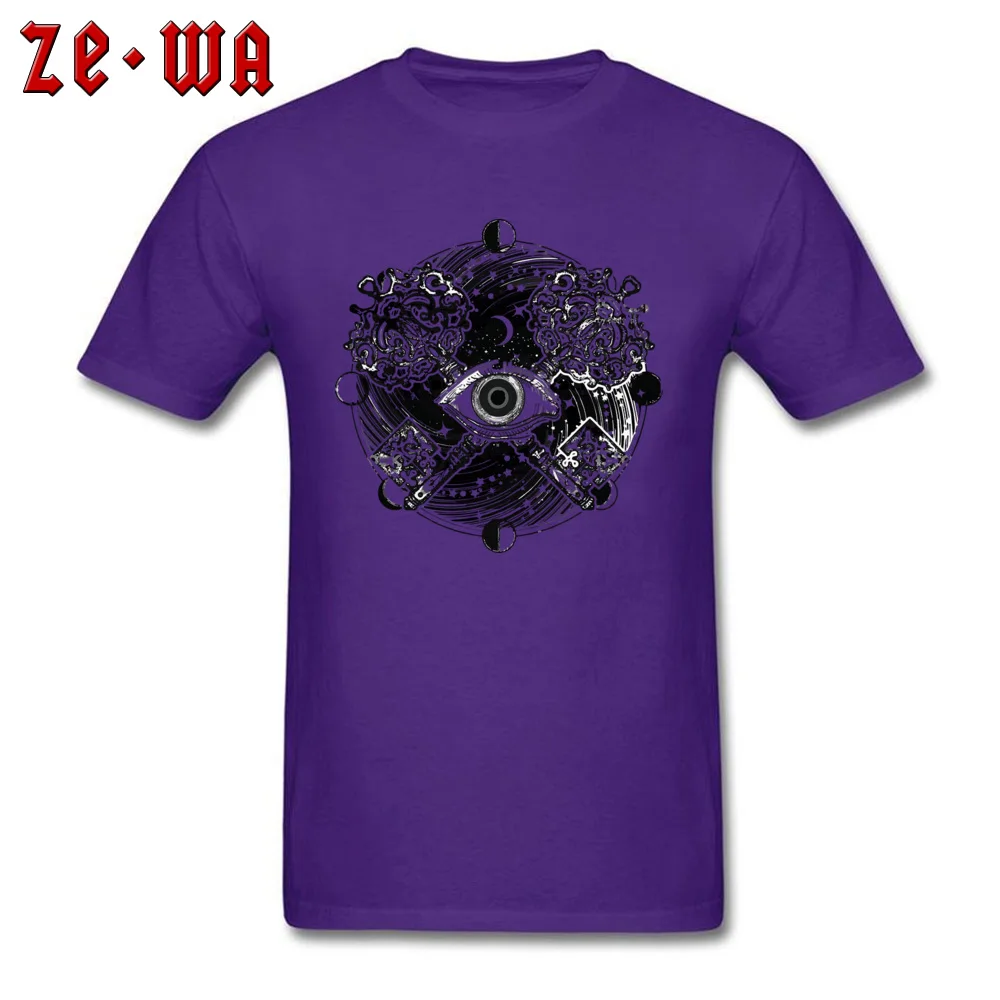 Freemasonry Eye of Providence Tops Shirts Special Crewneck Custom Short Sleeve 100% Cotton Men T-Shirt Group Top T-shirts Freemasonry Eye of Providence purple