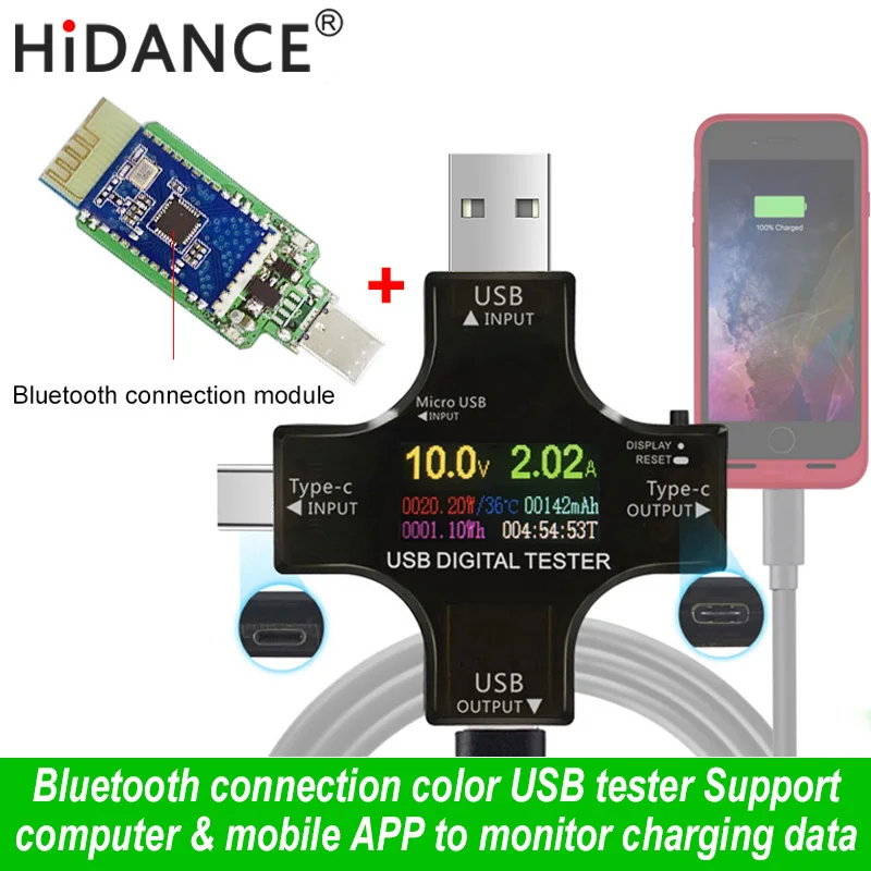 USB tester wireless Bluetooth DC voltmeter current voltage USB-C PD meter volt amp ammeter detector power bank charger indicator
USB tester wireless Bluetooth DC voltmeter current voltage USB-C PD meter volt amp ammeter detector power bank charger indicator