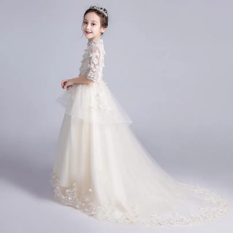 Girls Princess Dress Evening Gowns Lace Appliques Flower Girl Trailing Dress Birthday Party Dress Clothes Modis Vestidos Y1500
Girls Princess Dress Evening Gowns Lace Appliques Flower Girl Trailing Dress Birthday Party Dress Clothes Modis Vestidos Y1500