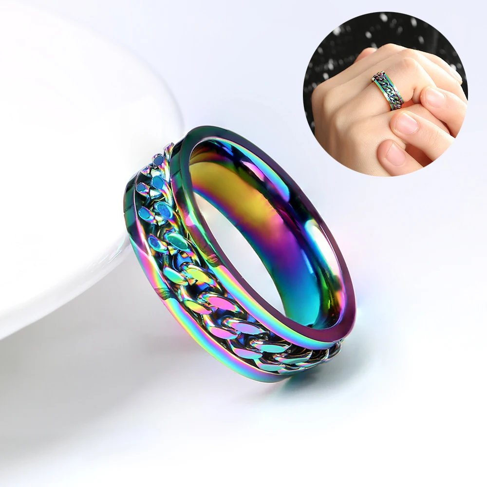 1 Pcs Fashion Ring New Part Plated-Gold/Black Man's Spin Chain Ring For Titanium Steel Cool Man Woman Couple Fashion Jewelry
1 Pcs Fashion Ring New Part Plated-Gold/Black Man's Spin Chain Ring For Titanium Steel Cool Man Woman Couple Fashion Jewelry