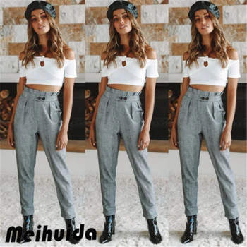 2019 Hot High Waist Plain Women's Pants Button Trousers Casual Ladies Cargo Pants
2019 Hot High Waist Plain Women's Pants Button Trousers Casual Ladies Cargo Pants