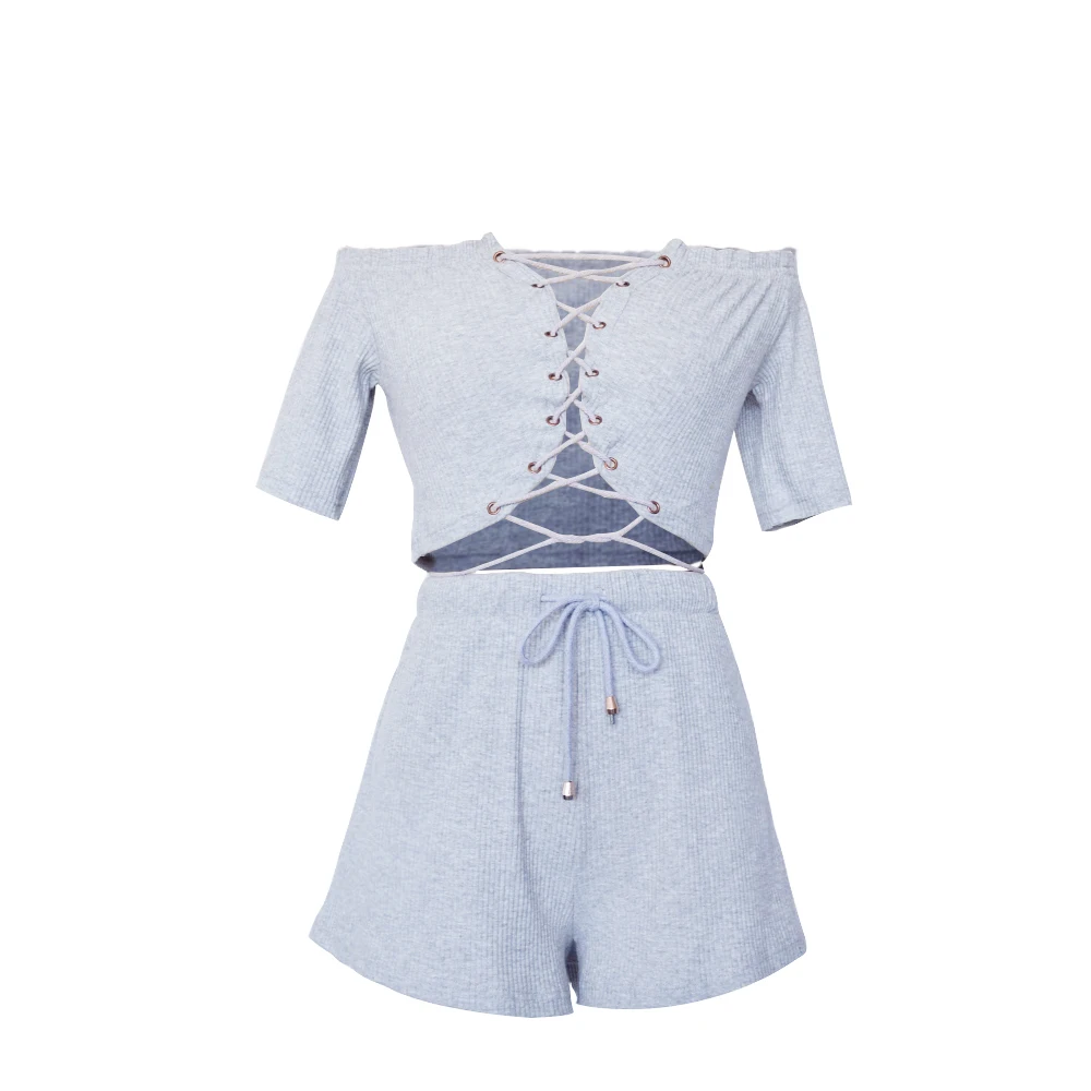 women two piece set Sexy cross Lace One word collar friend fashion Strapless shoulder coat Loose Comfortable shorts
women two piece set Sexy cross Lace One word collar friend fashion Strapless shoulder coat Loose Comfortable shorts