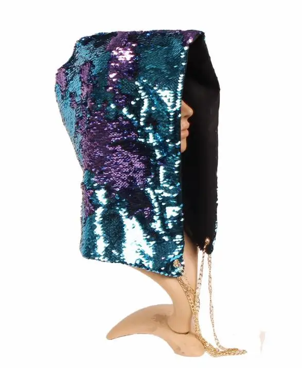 Party Hats Mermaid Sequin Hood Hats Magical Reversible Sequins Hat Rave Grand Event Stage performance Bling Cap Cosplay Props
Party Hats Mermaid Sequin Hood Hats Magical Reversible Sequins Hat Rave Grand Event Stage performance Bling Cap Cosplay Props