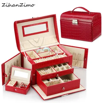 Large Best Selling Fashion Jewelry Box Simple layout 3 Layers Makeup Organizer choker Ring necklace Storage Box Gift Box
Large Best Selling Fashion Jewelry Box Simple layout 3 Layers Makeup Organizer choker Ring necklace Storage Box Gift Box
