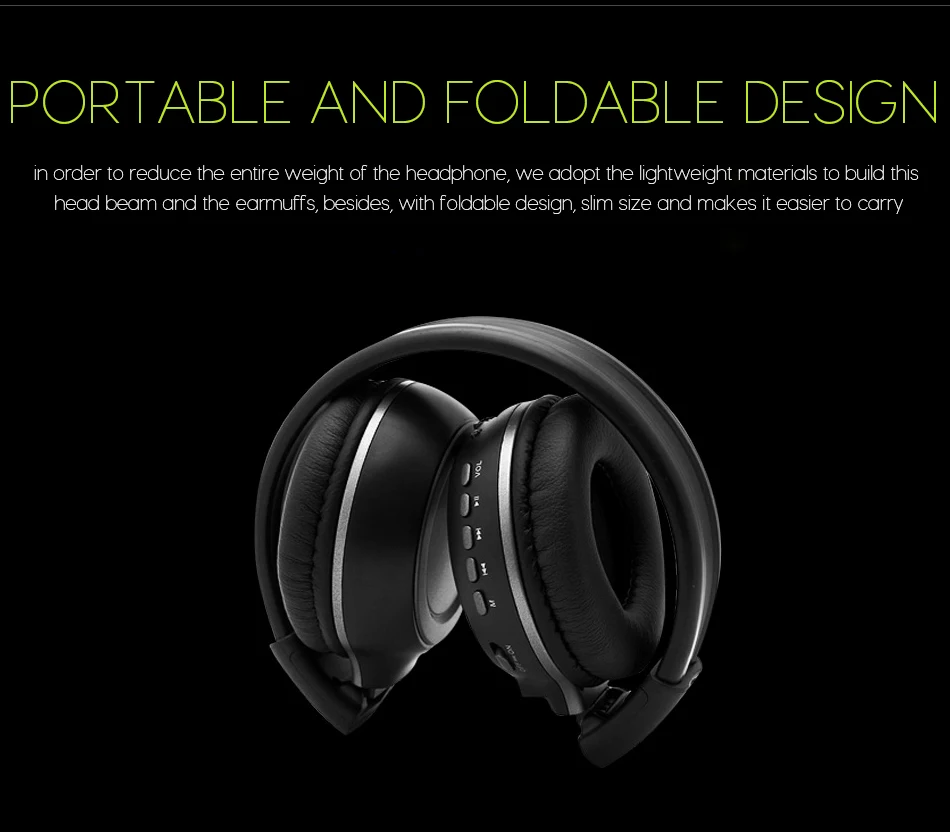 B570 Wireless Bluetooth Headphone HiFi Stereo Headset With Microphone FM Radio Micro SD Card Play for Iphone Samsung Xiaomi HTC