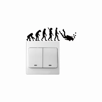 

KG-187 Evolution To Dive Vinyl Light Switch Sticker Creative Silhouette Vinyl Wall Sticker Home Wallpaper