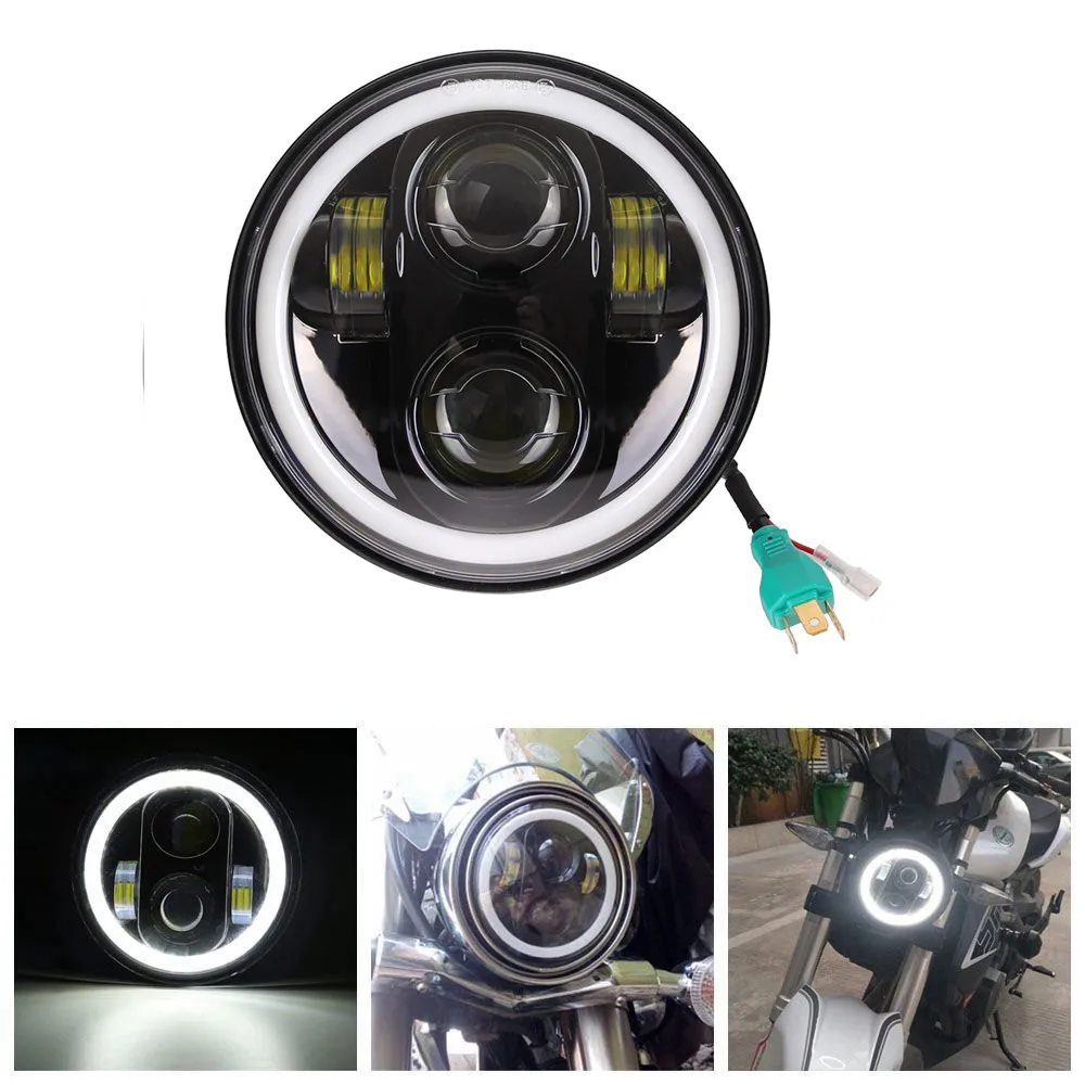 5-3/4" Black /Chrome Projector Moto Headlight with White DRL For Indian Scout Harley Motorcycle Wide Glide XL1200 Street 750
5-3/4" Black /Chrome Projector Moto Headlight with White DRL For Indian Scout Harley Motorcycle Wide Glide XL1200 Street 750