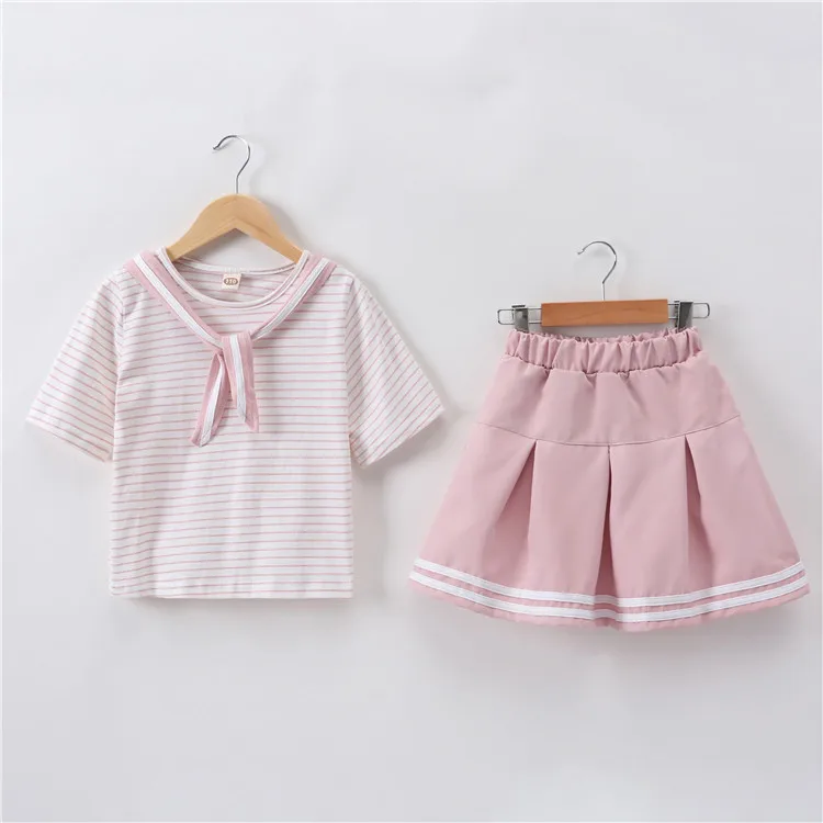 cotton teen girls clothing sets toddler children girls clothes 2018 new summer 2PCS kids set striped school suits for girls 4 5 6 7 8 9 10 11 12 13 14 15 16 years old little big toddler girls 2018 summer clothes for girls set (27)