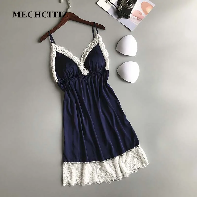 MECHCITIZ sexy sleepwear dress women silk nightgown sleepshirt padded V-neck nightdress summer sexy sleepwear nightie lingerie
MECHCITIZ sexy sleepwear dress women silk nightgown sleepshirt padded V-neck nightdress summer sexy sleepwear nightie lingerie