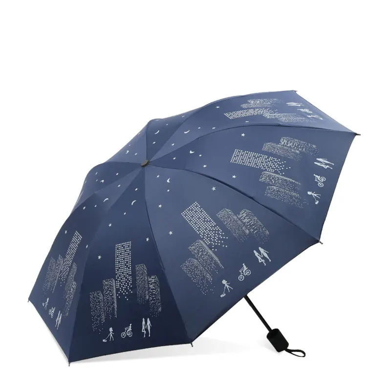rubber Handle Japanese Mirage Blue Black Three-folding Umbrellas rain man women 8 Bone Advertising Umbrella 2019 
rubber Handle Japanese Mirage Blue Black Three-folding Umbrellas rain man women 8 Bone Advertising Umbrella 2019