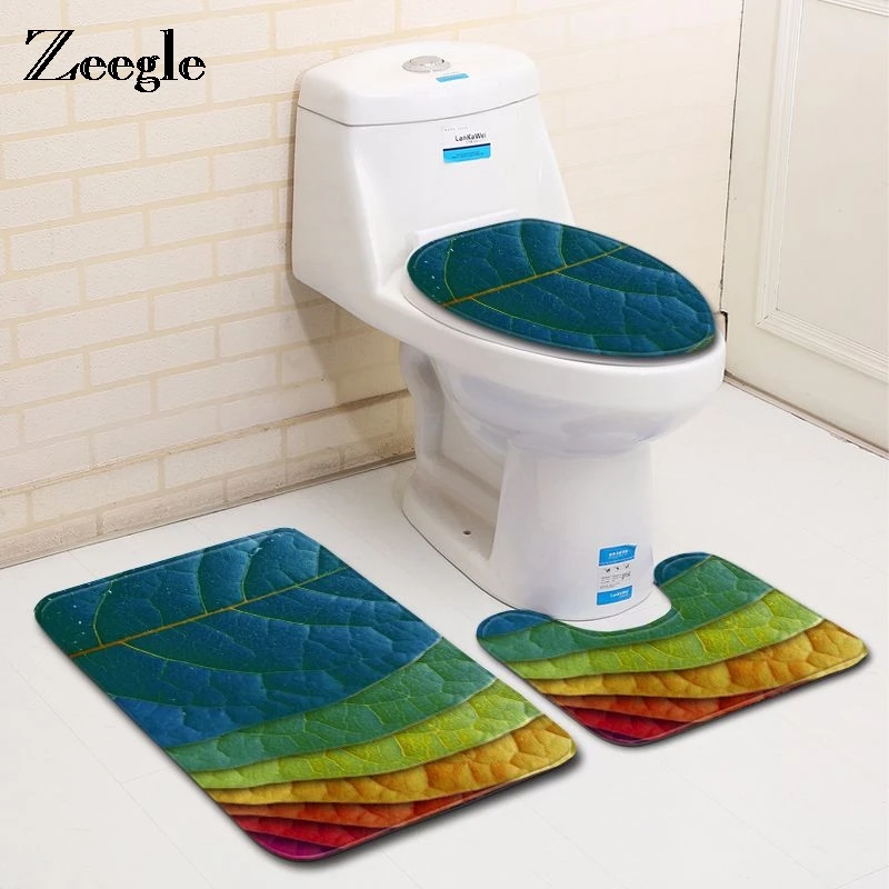Zeegle Bathroom Carpet Leaf Pattern Bath Mat Floor Mat Non-slip Toilet Rug Set Cover 3PCS Bath Mat Shower Room Foot Pad
Zeegle Bathroom Carpet Leaf Pattern Bath Mat Floor Mat Non-slip Toilet Rug Set Cover 3PCS Bath Mat Shower Room Foot Pad
