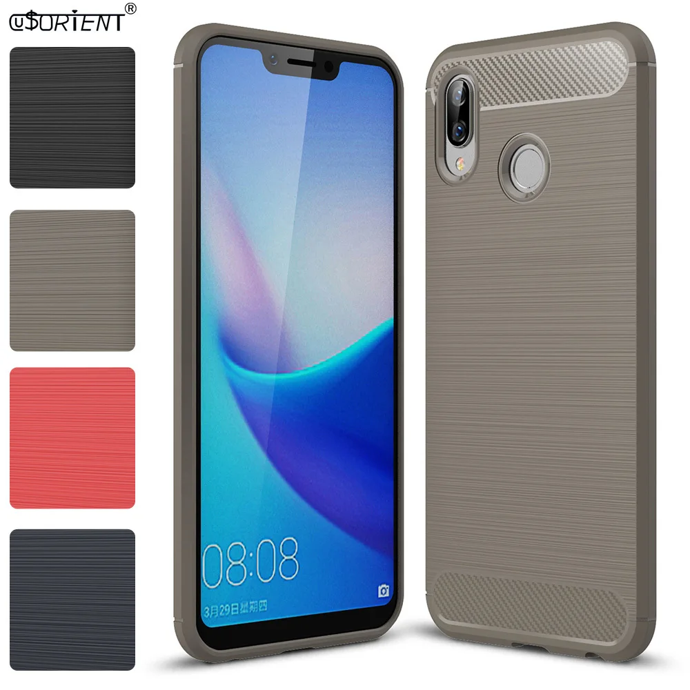 Phone Funda For Huawei Honor Play Carbon Fiber Brushed Shockproof Fitted Case COR-L29 COR-AL00 Soft Silicone TPU Bumper Cover | Мобильные