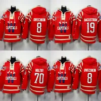 Throwback Hockey Jersey Hoodies 8 Alexander Ovechkin 19 Nicklas Backstrom 70 Braden Holtby Hoodie Sweater Ice Hockey Jersey image