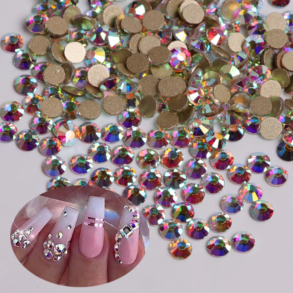 Shiny 1440pcs White AB Rhinestones Gold Silver Flat Back Non HotFix Nail Art Decorations 3d Glass Gems Nail Stones DIY BE539
Shiny 1440pcs White AB Rhinestones Gold Silver Flat Back Non HotFix Nail Art Decorations 3d Glass Gems Nail Stones DIY BE539