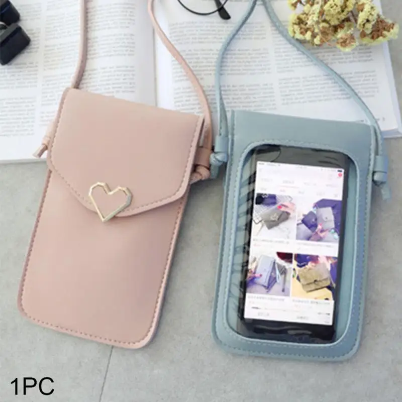 Transparent Mini Cross Body Bag Women Touch Screen Mobile Phone Shoulder Bag Heart-shaped Ornament PU Leather Bag Snap Button #2
Transparent Mini Cross Body Bag Women Touch Screen Mobile Phone Shoulder Bag Heart-shaped Ornament PU Leather Bag Snap Button #2