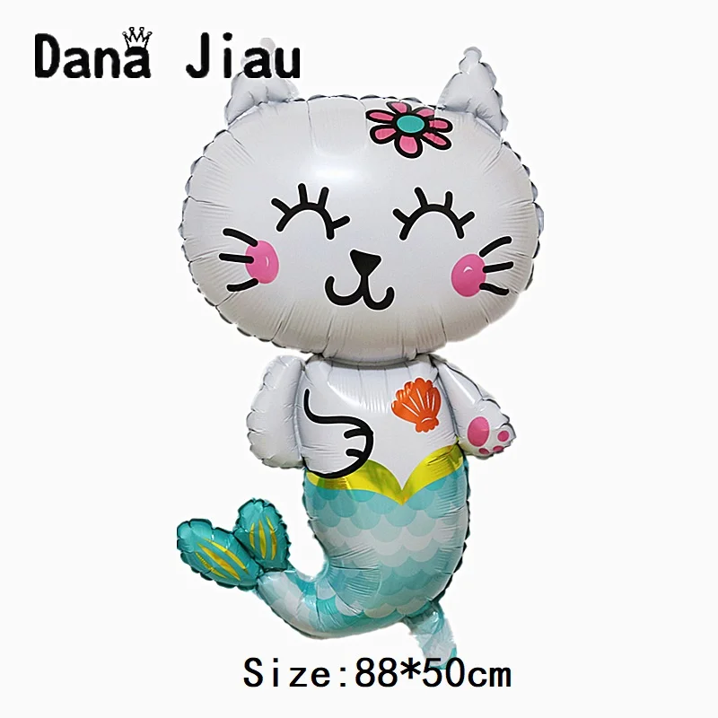 New 88*50cm Cat fish mermaid foil Balloons Birthday party Baby shower Decorations animal Balloon holiday party cartoon toy
New 88*50cm Cat fish mermaid foil Balloons Birthday party Baby shower Decorations animal Balloon holiday party cartoon toy