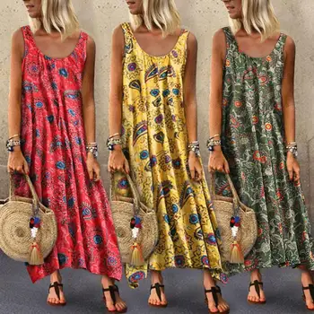New Vintage Geometric Printed Round Neck Sleeveless Women Summer Beach Long Dress
New Vintage Geometric Printed Round Neck Sleeveless Women Summer Beach Long Dress