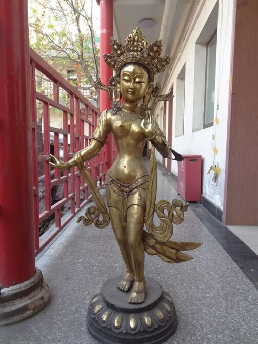 wholesale factory 46" China Bronze Gild Buddhism Joss Tibet Lotus Stand Green Tara Goddess Statue 25% off
wholesale factory 46" China Bronze Gild Buddhism Joss Tibet Lotus Stand Green Tara Goddess Statue 25% off