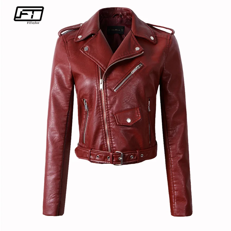 Fitaylor Women Wine Red Faux Leather Jackets Lady Pu Leather Jacket Bomber Motorcycle Biker Pink Black Outerwear With Belt
Fitaylor Women Wine Red Faux Leather Jackets Lady Pu Leather Jacket Bomber Motorcycle Biker Pink Black Outerwear With Belt
