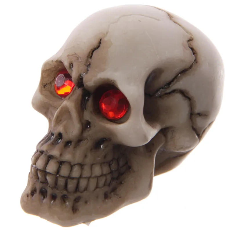 

1Piece Skull Ornament Red Gem Eyes Gruesome Small Halloween Decoration Gothic Skull Gazer with Jewel Eyes