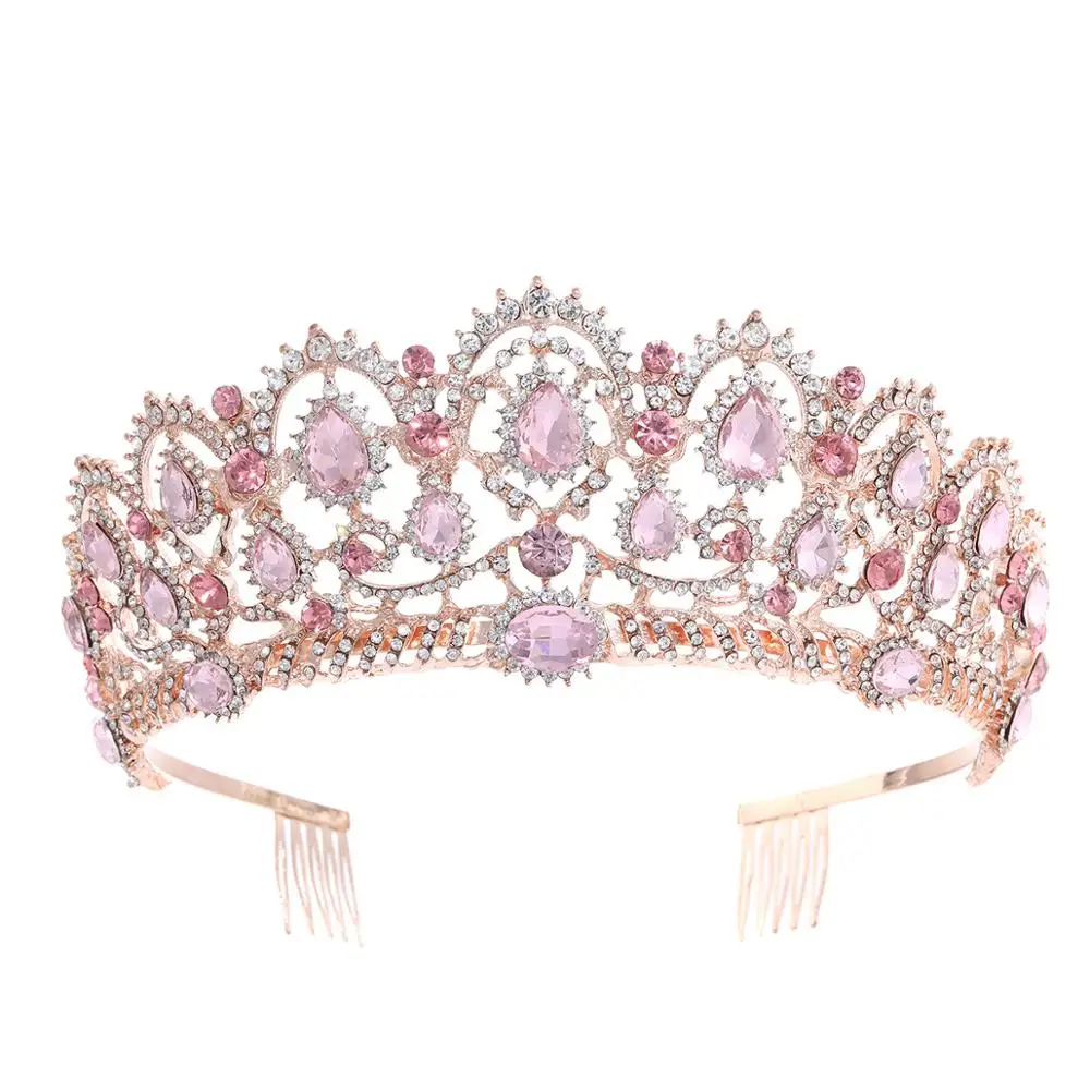 Rose Gold Pink Vintage Baroque Queen King Hair Jewelry Pearl Crystal Tiara And Crown With Comb Headband Bridal Rhinestone Diadem
Rose Gold Pink Vintage Baroque Queen King Hair Jewelry Pearl Crystal Tiara And Crown With Comb Headband Bridal Rhinestone Diadem