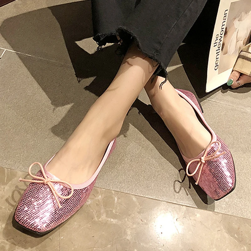 HEE GRAND New Bling Ballet Flats Women Silver Shallow Loafers Slip On Butterfly-knot Square Toe Ladies Casual Flat Shoes XWD7682
HEE GRAND New Bling Ballet Flats Women Silver Shallow Loafers Slip On Butterfly-knot Square Toe Ladies Casual Flat Shoes XWD7682