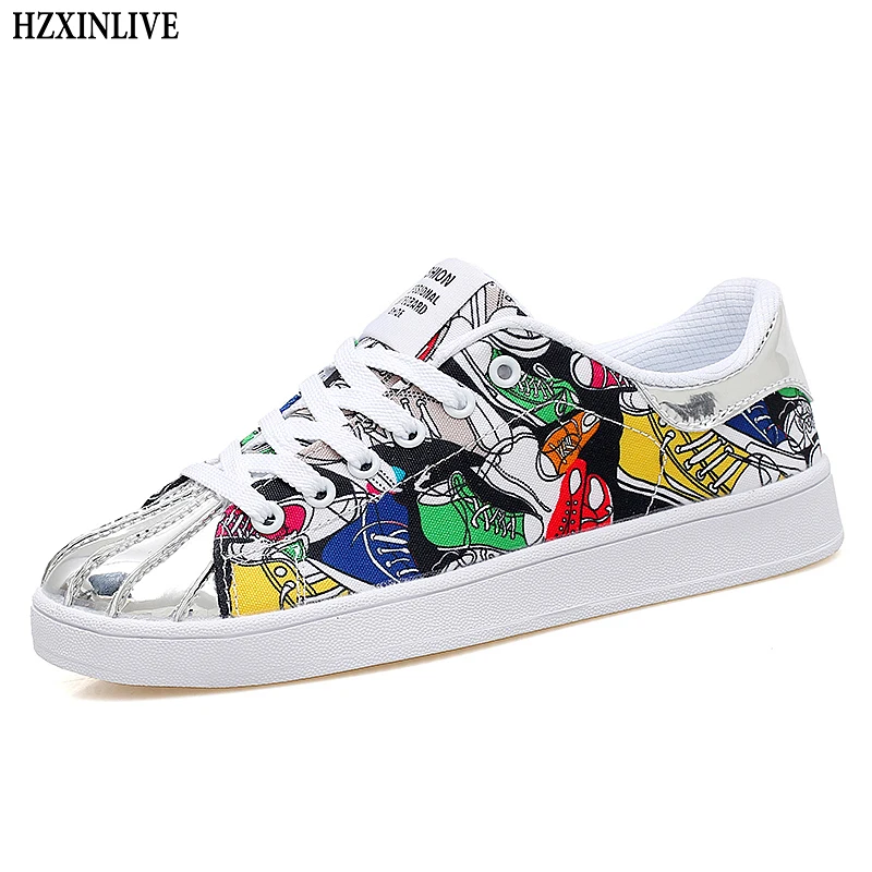 HZXINLIVE 2019 Fashion Women Vulcanized Shoes Sneakers Ladies Lace-up Whtie Casual Shoes Walking Canvas Shoes Graffiti Flat
HZXINLIVE 2019 Fashion Women Vulcanized Shoes Sneakers Ladies Lace-up Whtie Casual Shoes Walking Canvas Shoes Graffiti Flat
