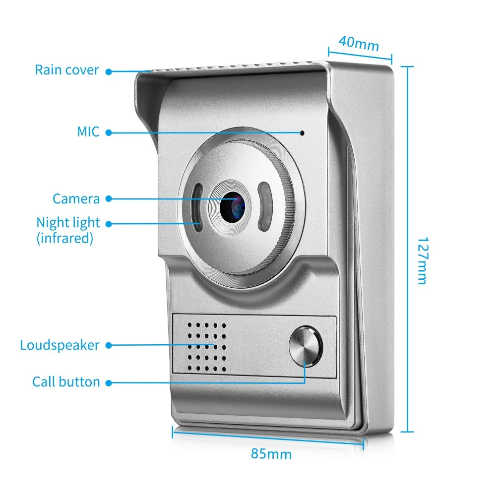 REDEAGLE-Home-Wired-7-inch-LCD-Video-Door-Phone-Intercom-System-w-700TVL-Color-Doorbell-Camera