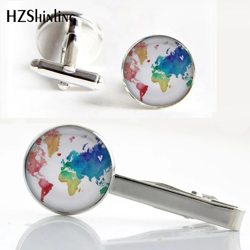 HZShinling CT--0029 Colorful World Map Tie Clip and Cufflink Multicoloured Earth Map Clips Art Photo Glass Cabochon Cufflinks
HZShinling CT--0029 Colorful World Map Tie Clip and Cufflink Multicoloured Earth Map Clips Art Photo Glass Cabochon Cufflinks
