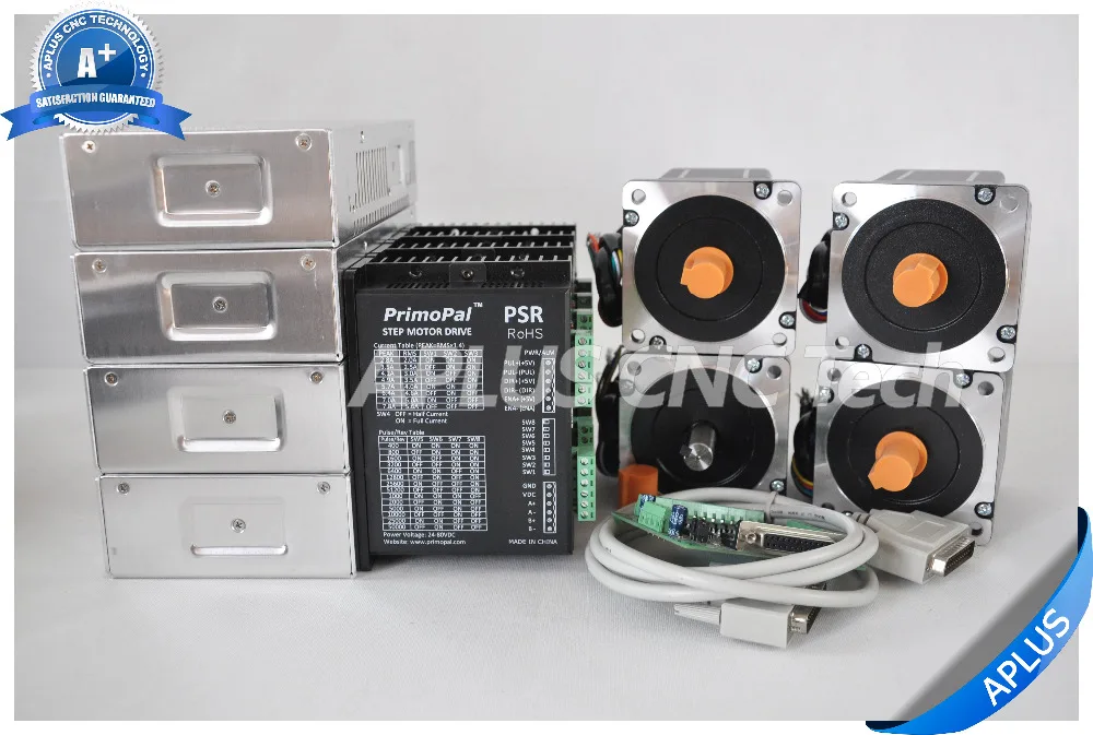 4-Axis NEMA 34 Key Shaft Stepper Motor 920oz-in & Driver PSR8078 & 48V Power Supply Kit
4-Axis NEMA 34 Key Shaft Stepper Motor 920oz-in & Driver PSR8078 & 48V Power Supply Kit