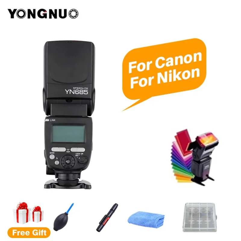 Беспроводная вспышка YONGNUO YN685 N/C GN60 2 4G HSS Speedlite TTL Speedlight для Canon Nikon DSLR Camera YN622N YN560 TX RF603