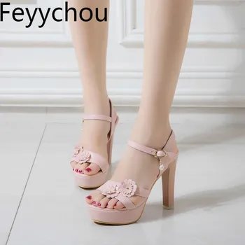 Women Sandals Super High Heel Beach Shoes Summer Pu Flower Buckle Peep Toe Platform 2018 Fashion Casual Wedding Black White Pink
Women Sandals Super High Heel Beach Shoes Summer Pu Flower Buckle Peep Toe Platform 2018 Fashion Casual Wedding Black White Pink