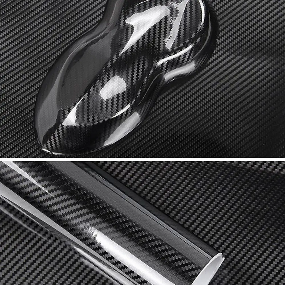 

1 Roll Car Styling Glossy Black 6D Carbon Fiber Vinyl Film Lines DIY Modification Body Decoration Interior Sticker 50X200CM