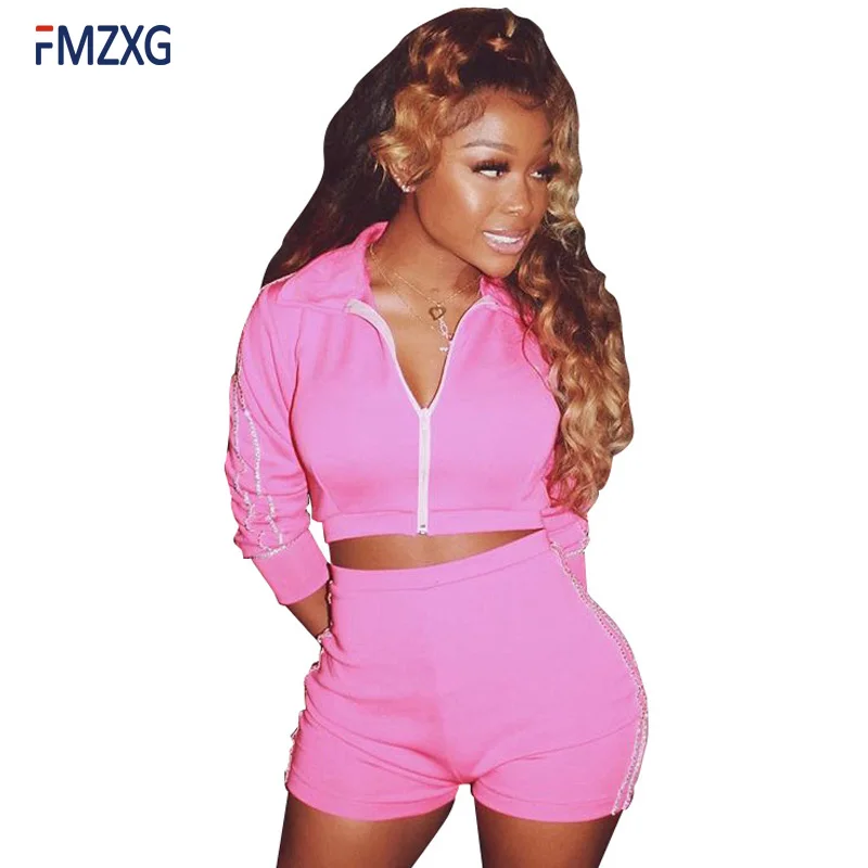 Zipper Tracksuit Women 2 Two Piece Outfits Pink Camo Short Sleeve Pocket Front Crushed Hoody and Hot Pant Set Women Sets Clothes
Zipper Tracksuit Women 2 Two Piece Outfits Pink Camo Short Sleeve Pocket Front Crushed Hoody and Hot Pant Set Women Sets Clothes