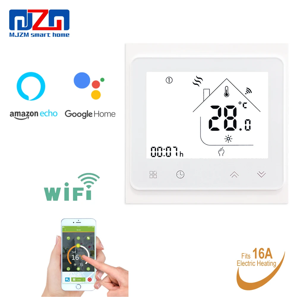 MJZM 16A-002-WiFi Thermostat Temperature Controller for Electric floor Heating Works with Alexa Google Home White Black
MJZM 16A-002-WiFi Thermostat Temperature Controller for Electric floor Heating Works with Alexa Google Home White Black