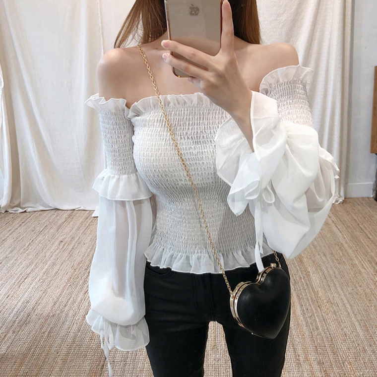 Off Shoulder Sexy Top Chiffon Ruffles Slim Fit Stretchy Shirt Women Blouse Chemise Femme Chemisier Blusa Mujer Camisa
Off Shoulder Sexy Top Chiffon Ruffles Slim Fit Stretchy Shirt Women Blouse Chemise Femme Chemisier Blusa Mujer Camisa