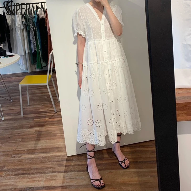 SuperAen Korean Style Women Dress Solid Color Short Sleeve Lace Ladies Dress Summer New 2019 Fashion Women Clothing
SuperAen Korean Style Women Dress Solid Color Short Sleeve Lace Ladies Dress Summer New 2019 Fashion Women Clothing