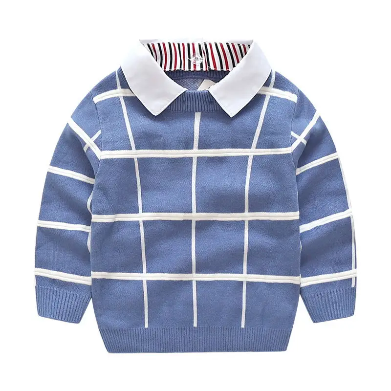Autumn Winter Boys Sweater Children's Clothing Cotton Turn-down Collar Plaid Loose Pullover Sweater Outwear Baby Boy Knitted Top
Autumn Winter Boys Sweater Children's Clothing Cotton Turn-down Collar Plaid Loose Pullover Sweater Outwear Baby Boy Knitted Top