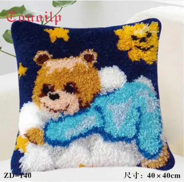 Pillow "do it yourself" Cartoon animal Blue bear method needlework kit latch hook rug kit Unfinshed / embroidered carpet pattern
Pillow "do it yourself" Cartoon animal Blue bear method needlework kit latch hook rug kit Unfinshed / embroidered carpet pattern