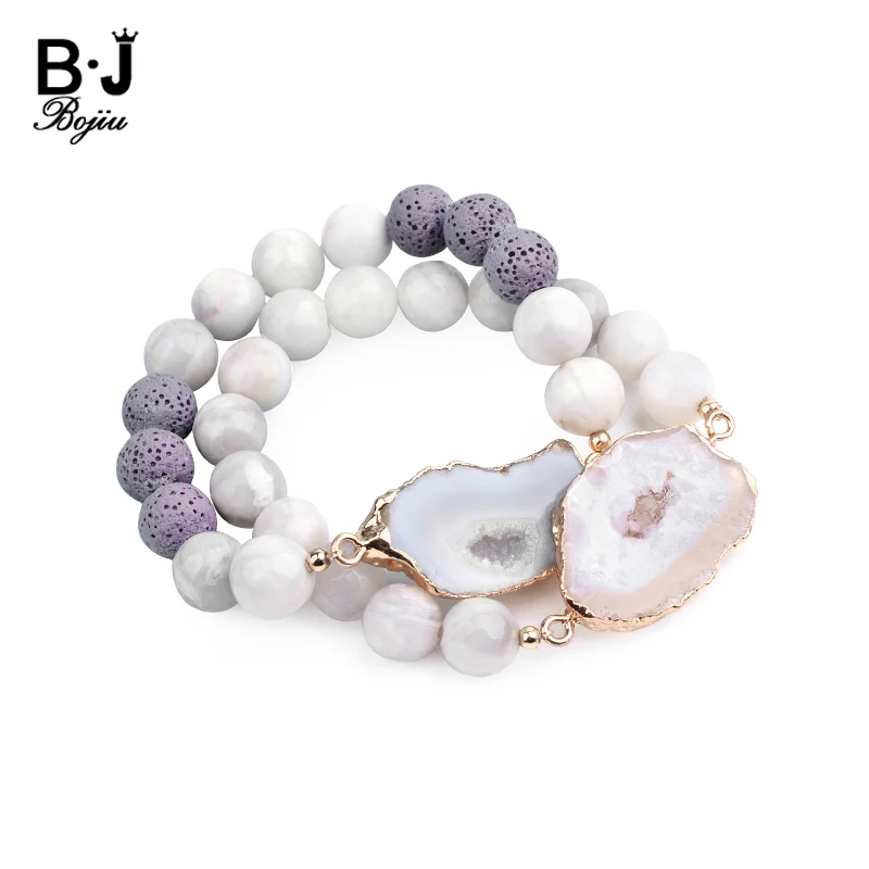 BOJIU Natural Stone Irregular Druzy Charm Bracelets For Women Elastic Handmade 8mm 10mm Round Beads Bracelets Femme Gifts BC301
BOJIU Natural Stone Irregular Druzy Charm Bracelets For Women Elastic Handmade 8mm 10mm Round Beads Bracelets Femme Gifts BC301